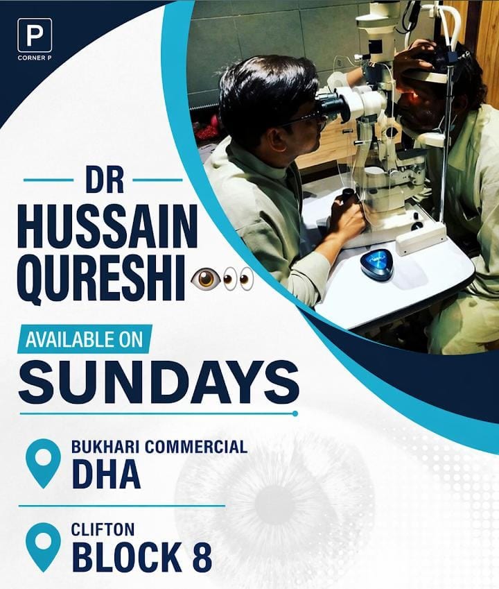 Dr. Hussain Qureshi available on Sundays — Bukhari Commercial DHA and Clifton Block 8.